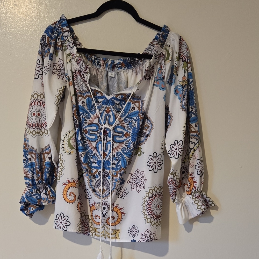 Bohemian Floral Print Women's Top